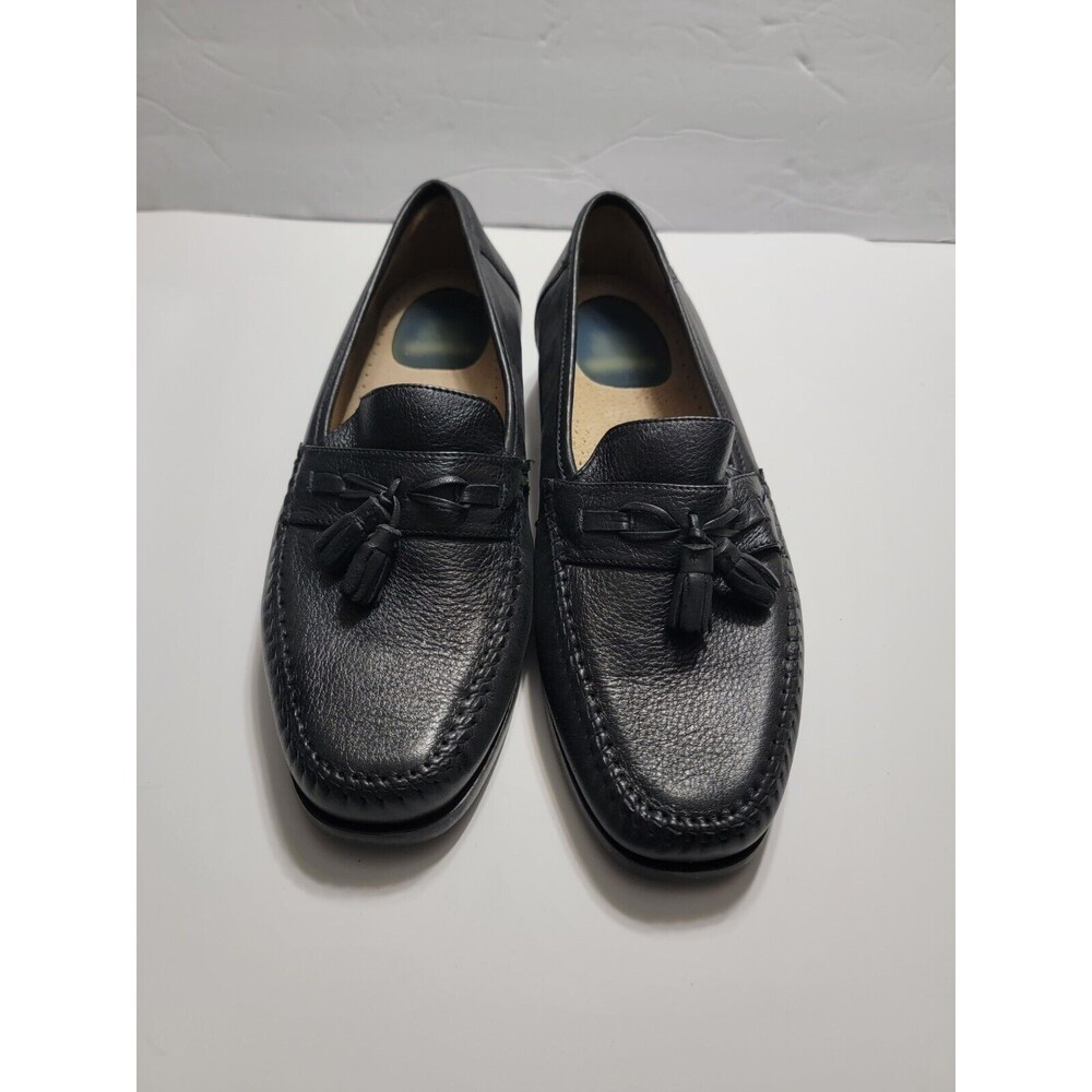 NUNN BUSH Ethan Black Tumble Leather Loafers Mens Shoes US sz 10M